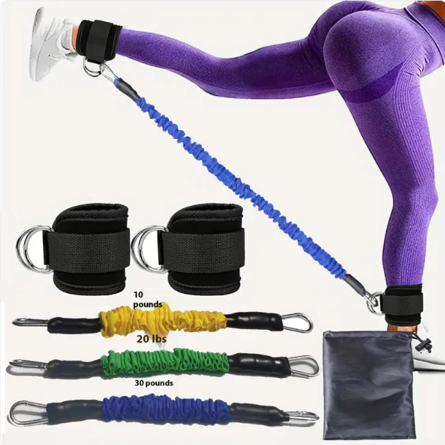 Adjustable Ankle Support Trainer – Resistance Bands with Cuffs