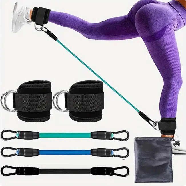 Adjustable Ankle Support Trainer – Resistance Bands with Cuffs