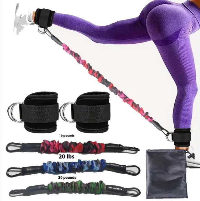 Adjustable Ankle Support Trainer – Resistance Bands with Cuffs